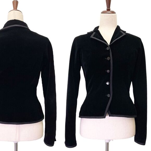 Vintage I. Magnin & Co. Black Velvet Blazer Size Small 4/6 - Rare Designer Piece - Picture 13 of 13